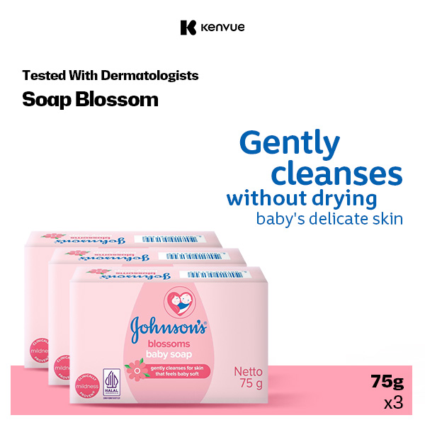 Johnsons Baby Blossom Soap 75g 3s
