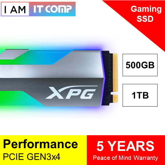 ADATA XPG Spectrix S20G 3D NAND PCIe Gen3x4 M.2 2280 RGB SSD 500GB / 1TB