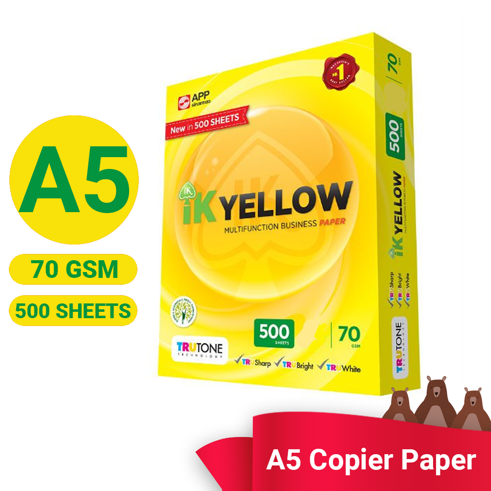 Indah Kiat IK Yellow A3 Paper 70GSM (450'S)