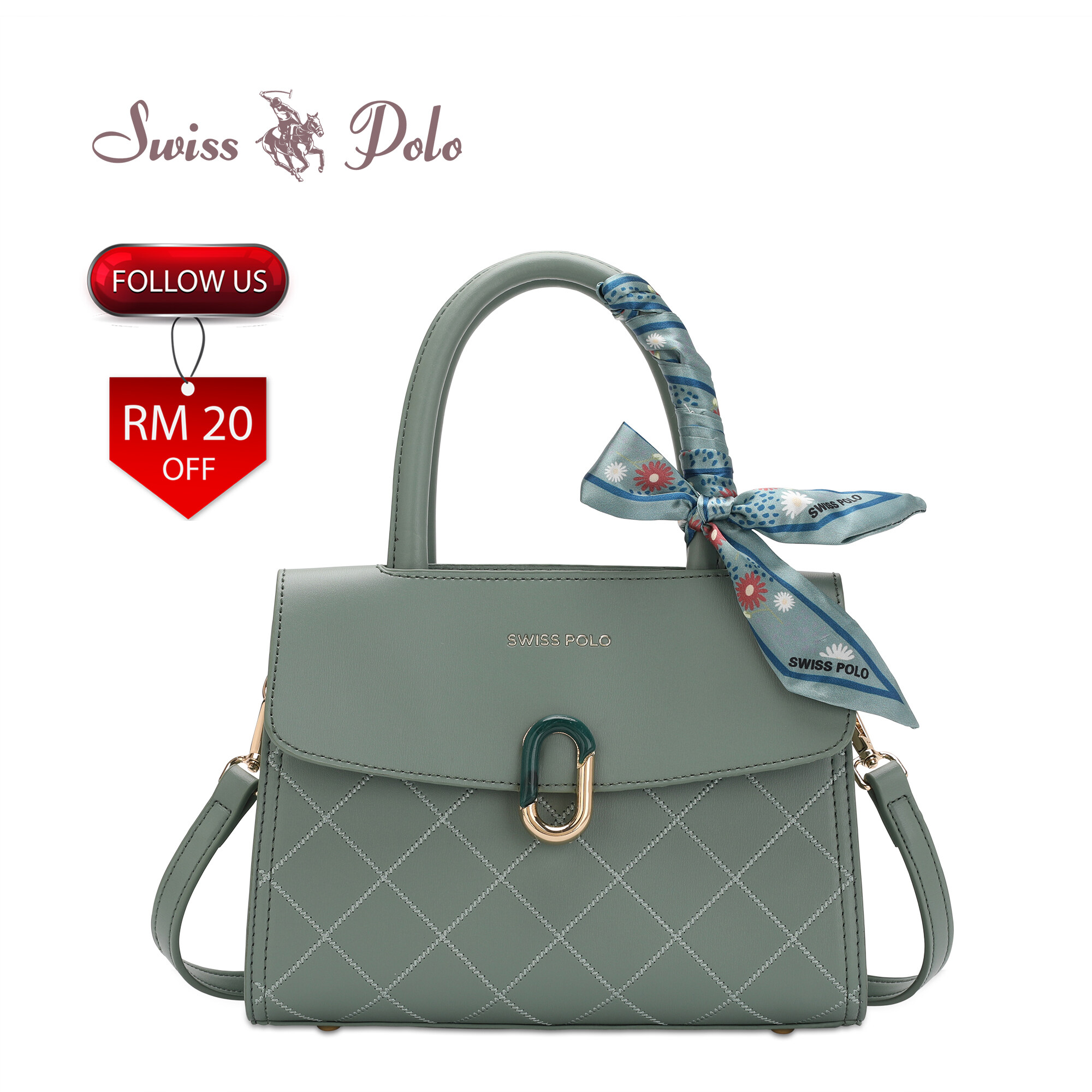 SWISS POLO Ladies Top Handle Sling Bag HFL 2332-4 GREEN
