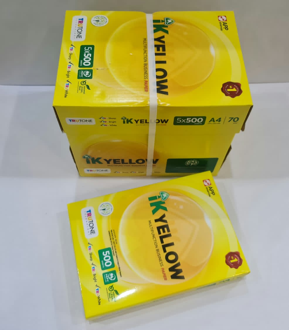 IK Yellow A4 paper 70gsm 500sheets (5reams/box)