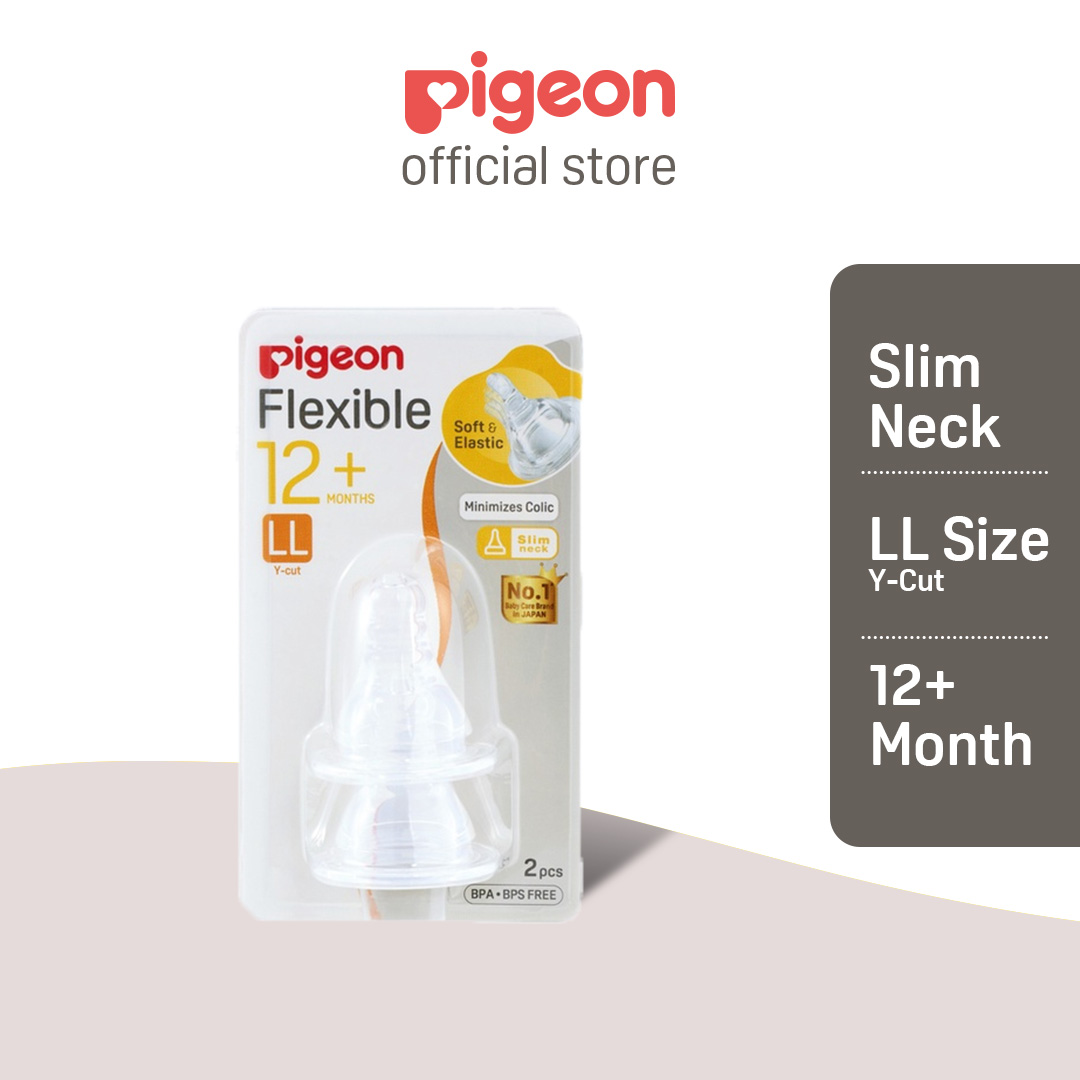 PIGEON Peristaltic Slim Neck Nipple - S/M/L/Y/LL (2 Pcs)