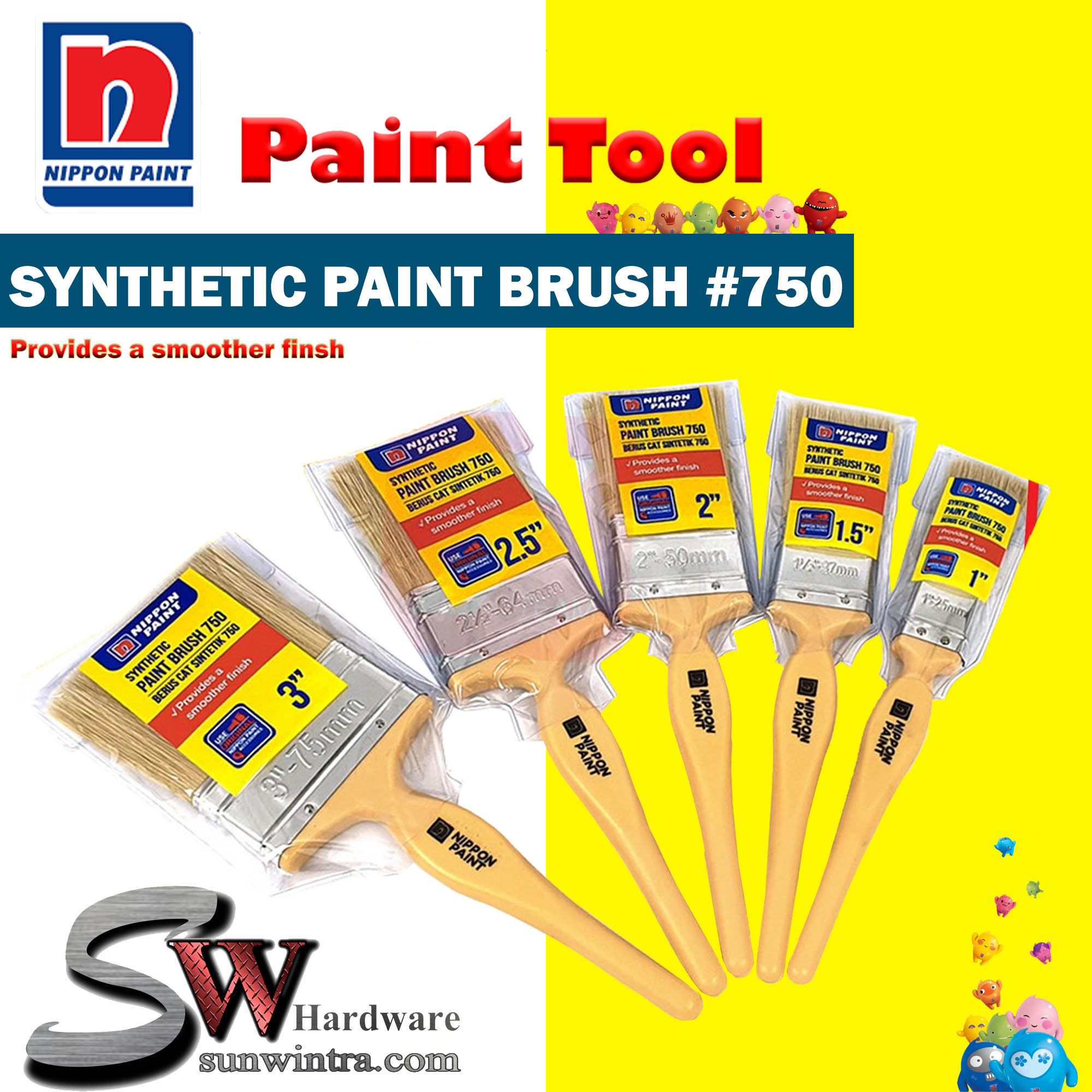 NIPPON SYNTHETIC PAINT BRUSH #750 | Berus Cat Sintetik | 合成纤维漆刷