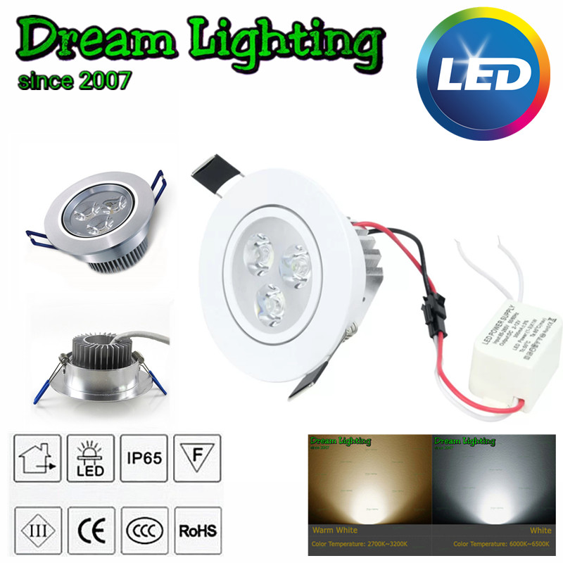 Eyeball LED 3W Ceiling Light Downlight Spotlight Lamp Recessed Lighting Fixture Daylight(White)