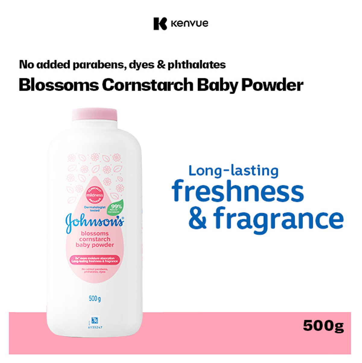 Johnsons Baby Corn Starch Powder Blossom 500g