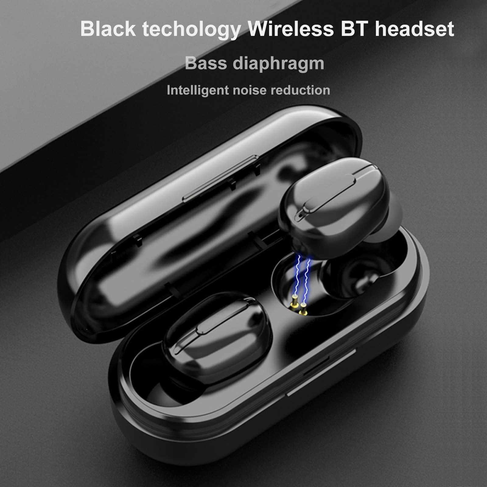 L13 Mini TWS Bluetooth 5.0 Earphones Wireless Headphones Sports Waterproof Headsets Earbuds with Microphone Charging Box (Pink)
