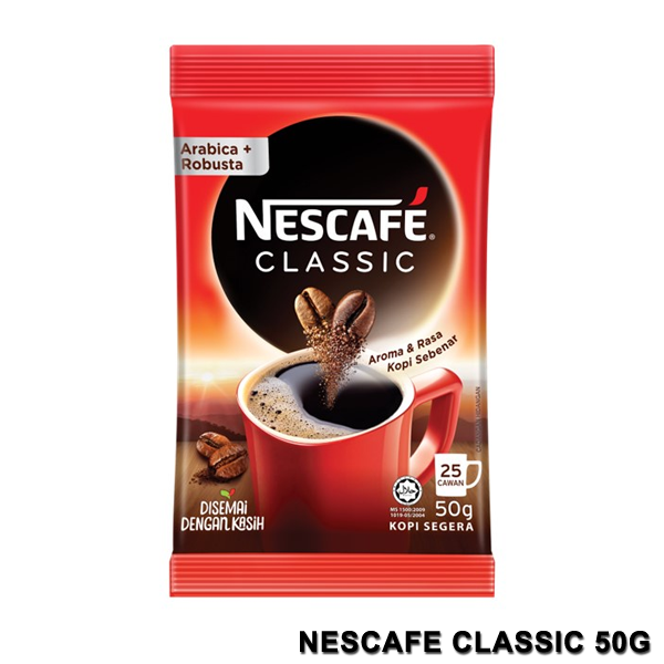 NESCAFE Classic Refill Pack 50g | Instant Coffee Travel Pack