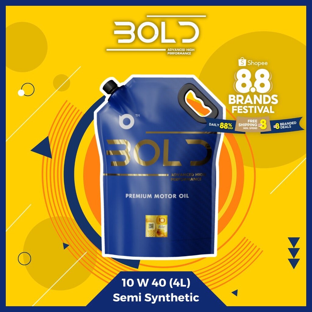 Bold 10w40 4L Semi Synthetic SN Engine Oil Car Lubricant 10w40 4Litre Minyak Hitam Enjin