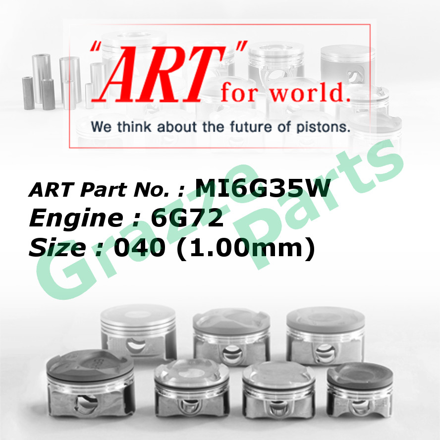 ART Piston Set MI6G35W / MI6G36W 040 (1.00mm) Size for Mitsubishi Pajero 3.0 V6 6G72 (91.1mm)