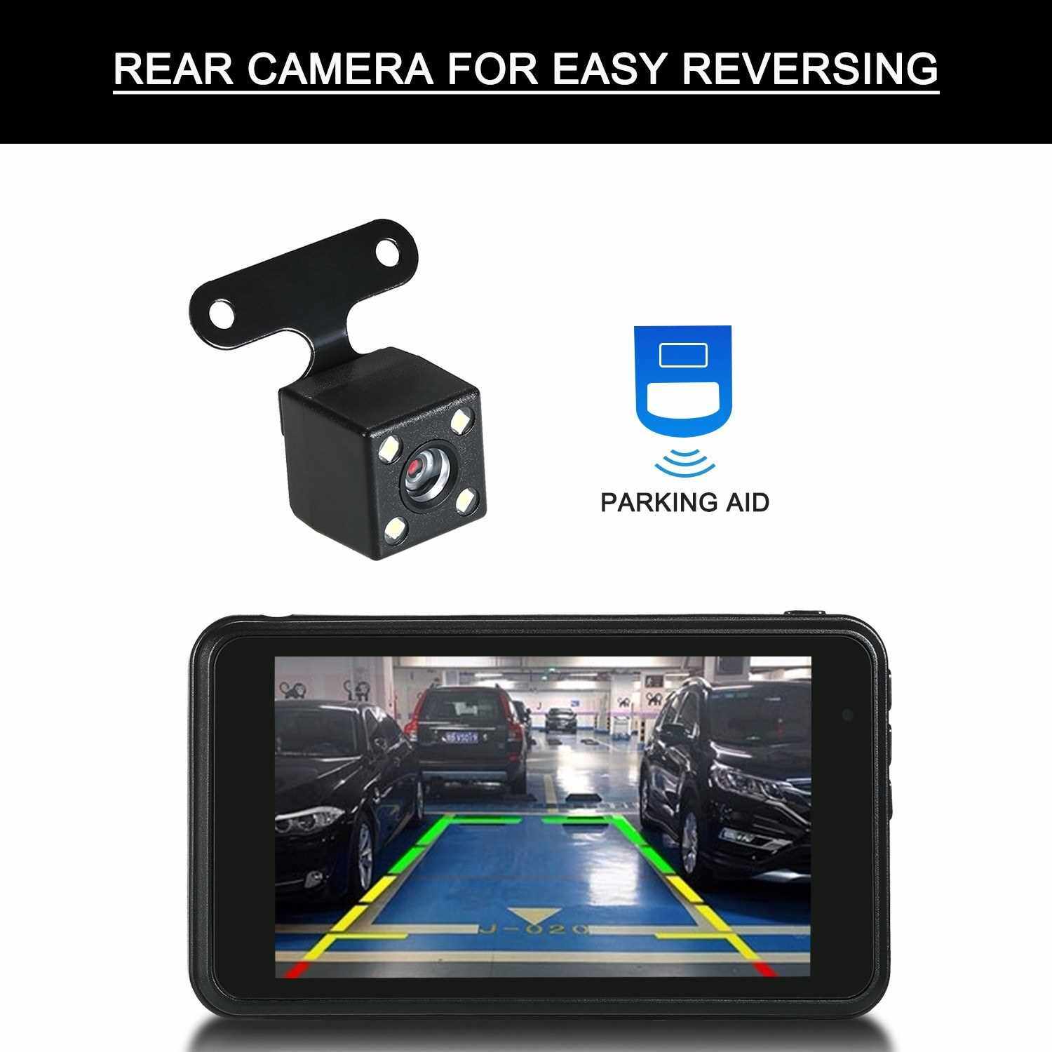 People's Choice 1080P FHD Car DVR 4inch Dash Cam Car Driving Recorder Dual Lens Vehicle Camcorder Loop-cycle Recording G-sensor Motion Detection Parking Monitor (Standard)
