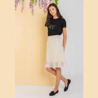 LZZIE DIANA SKIRT - PINK AND BEIGE