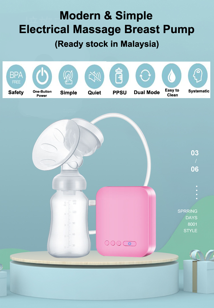 Powerful and Safe Electrical Single Side Breast Pump with Milk Bottle Feeding