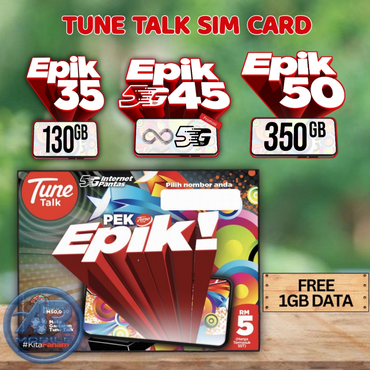 Simkad TUNE TALK Prepaid 500GB INTERNET DATA & UNLIMITED CALL