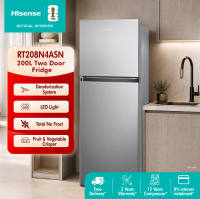 [FREE SHIPPING] Hisense 2 Doors Non-Inverter (200L Refrigerator Fridge RT208N4ASN - Silver Metal