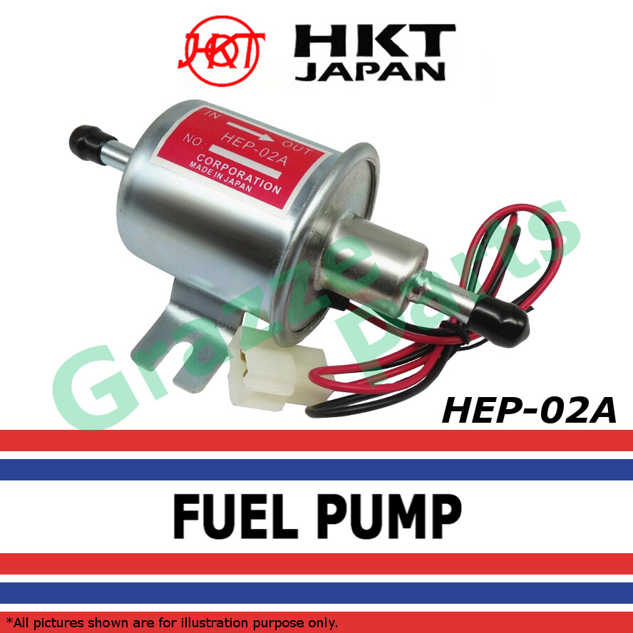 HKT 100% Made In Japan Electric Fuel Pump Motor In-Line HEP-02A for Perodua Rusa Daihatsu Hijet S89 Mazda 626 Carburetor