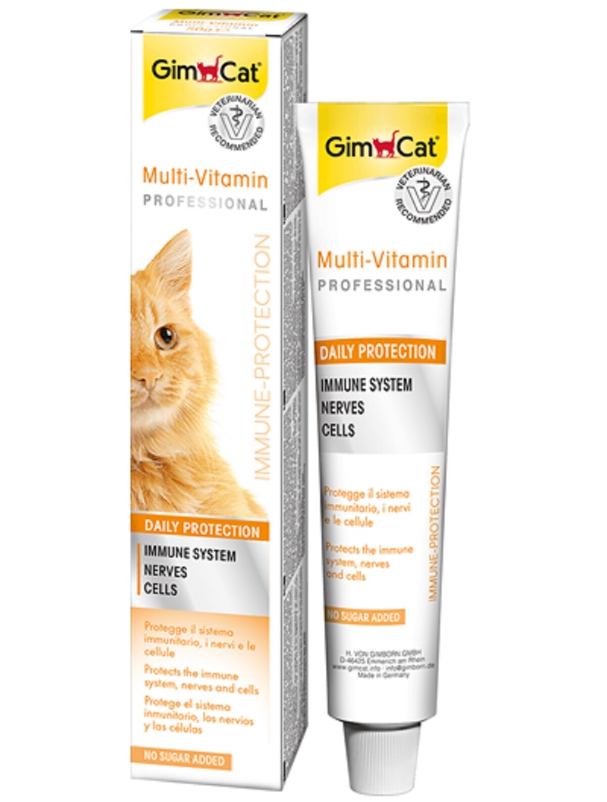 GimCat Professional Paste for Cat Multi Vitamin, Kitten Paste, Malt Soft Extra vitamins strengthen immune system energy active hairball health cat paste