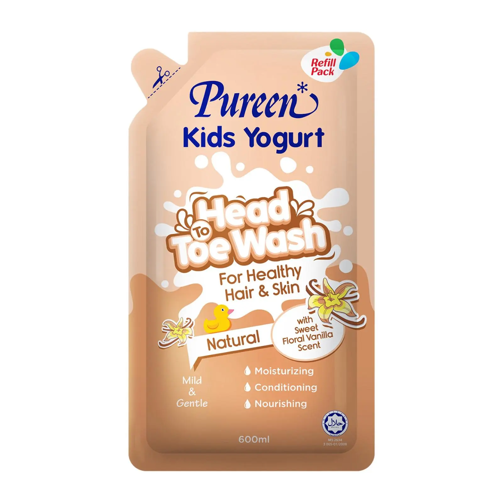 Pureen Kids Yogurt Head to Toe Wash Bottle750ml/Refill 600ml Sabun Bayi