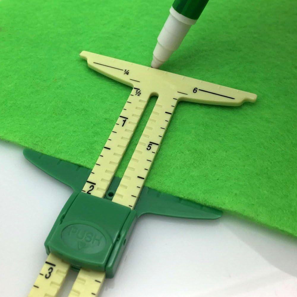 5-in-1 Sliding Gauge Measuring Sewing Tool Patchwork Tool Ruler Tailor Ruler Tool Accessories Home Use