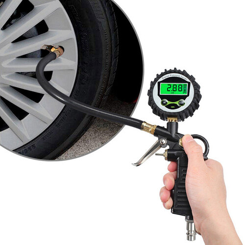 Đồng Hồ Đo Áp Suất Không Khí Lốp Xe Ô Tô Chất Lượng Cao Áp Kế Theo Dõi Lạm Phát Màn Hình LCD Kỹ Thuật Số Thiết Bị Kiểm Tra Đèn Nền LED Cho Xe