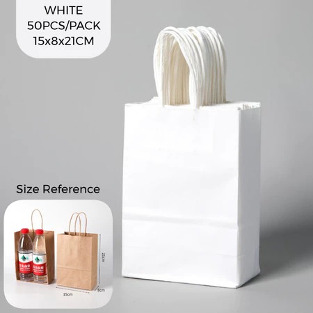50PCS Paper Bag Plain Paper Bag Kraft Paper Bag Birthday Wedding Door Gift Beg Goodies Kahwin