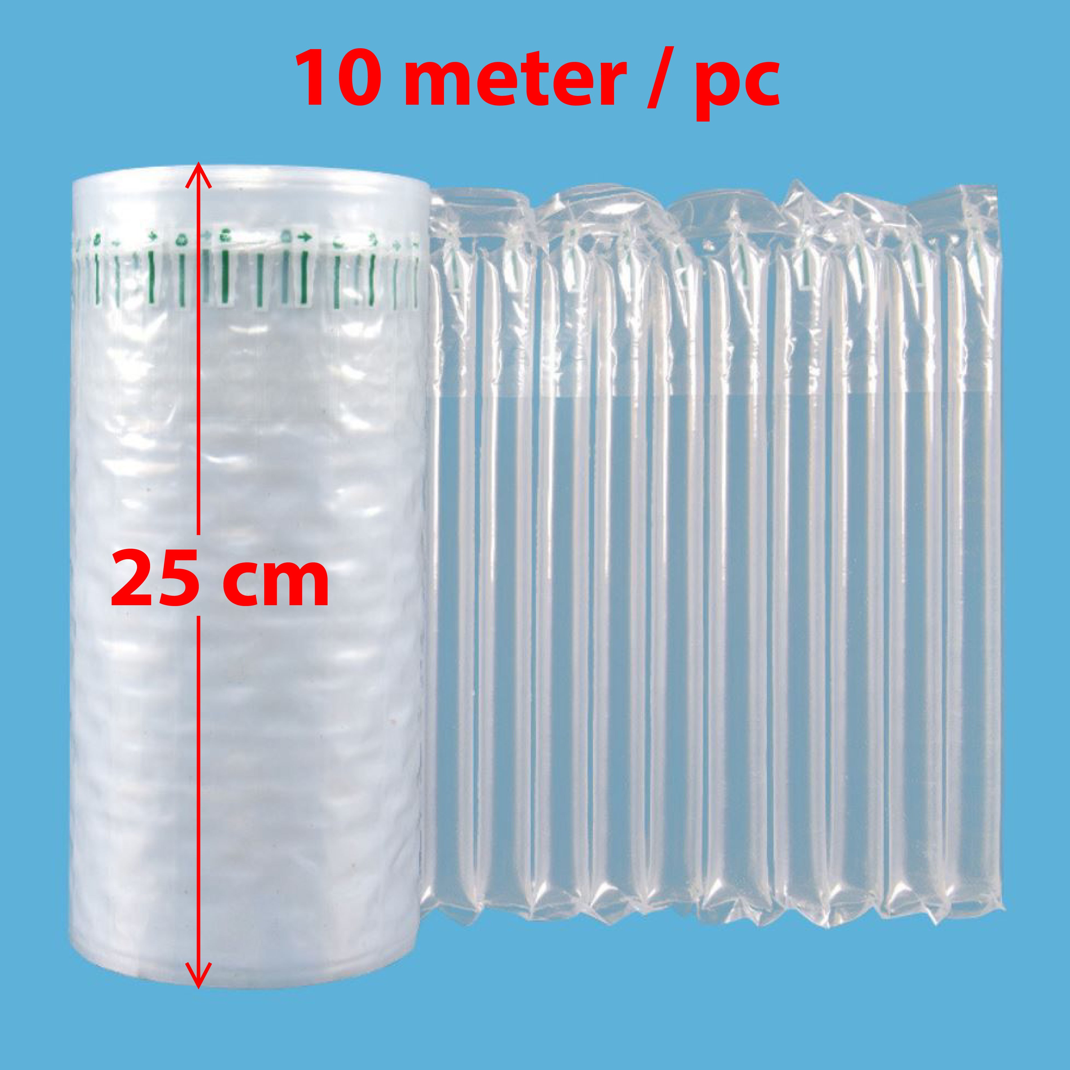 10 meter Inflatable air column bubble wrap packaging (15 - 40 cm) x 10 meter