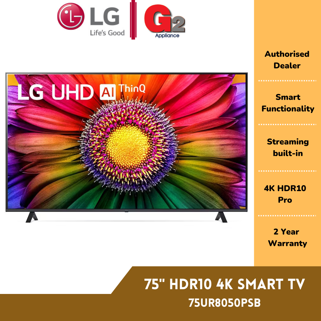 LG [AUTHORISED DEALER+NEW MODEL] UR80 75" HDR10 4K SMART TV 75UR8050PSB - LG 2 YEARS WARRANTY MALAYSIA