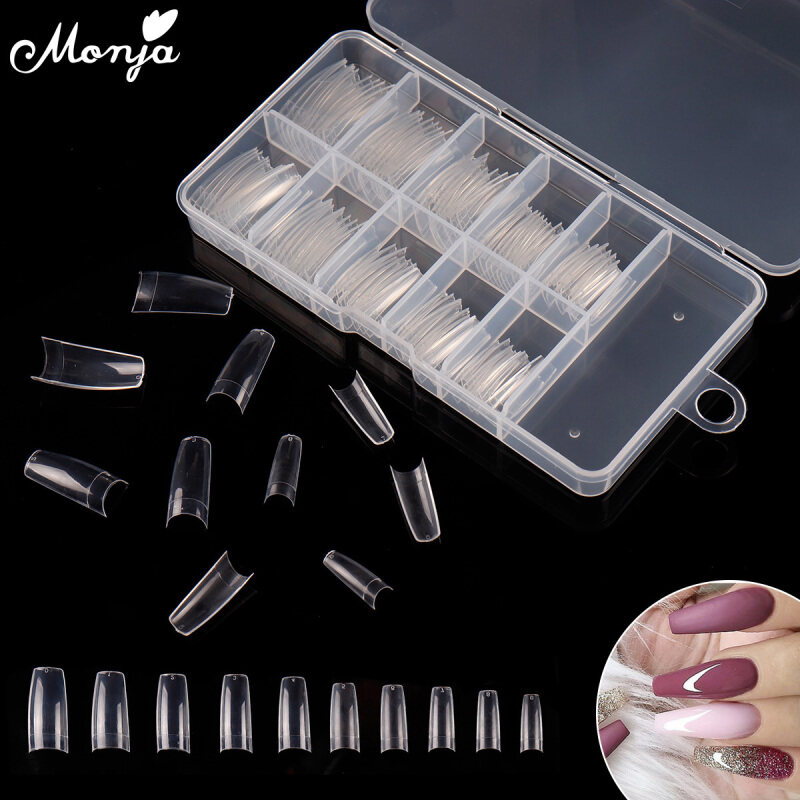 100 Cái/bộ Trong Suốt Tự Nhiên Pháp Nail Art Nửa Bìa Móng Tay Giả Ba Lê Acrylic UV Gel Mở Rộng Nail Mẹo Làm Móng Tay Công Cụ giá rẻ