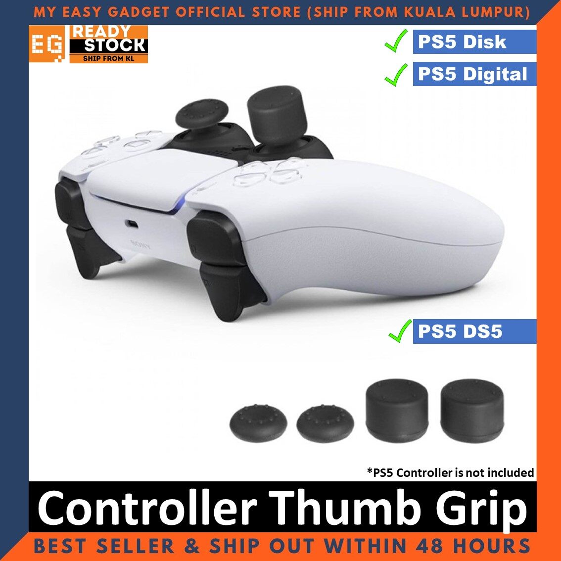 DOBE PS5 PlayStation 5 Dual Sense Controller Thumb Grip Controller Caps Cover Joystick Analog Cap Protector TY-0817