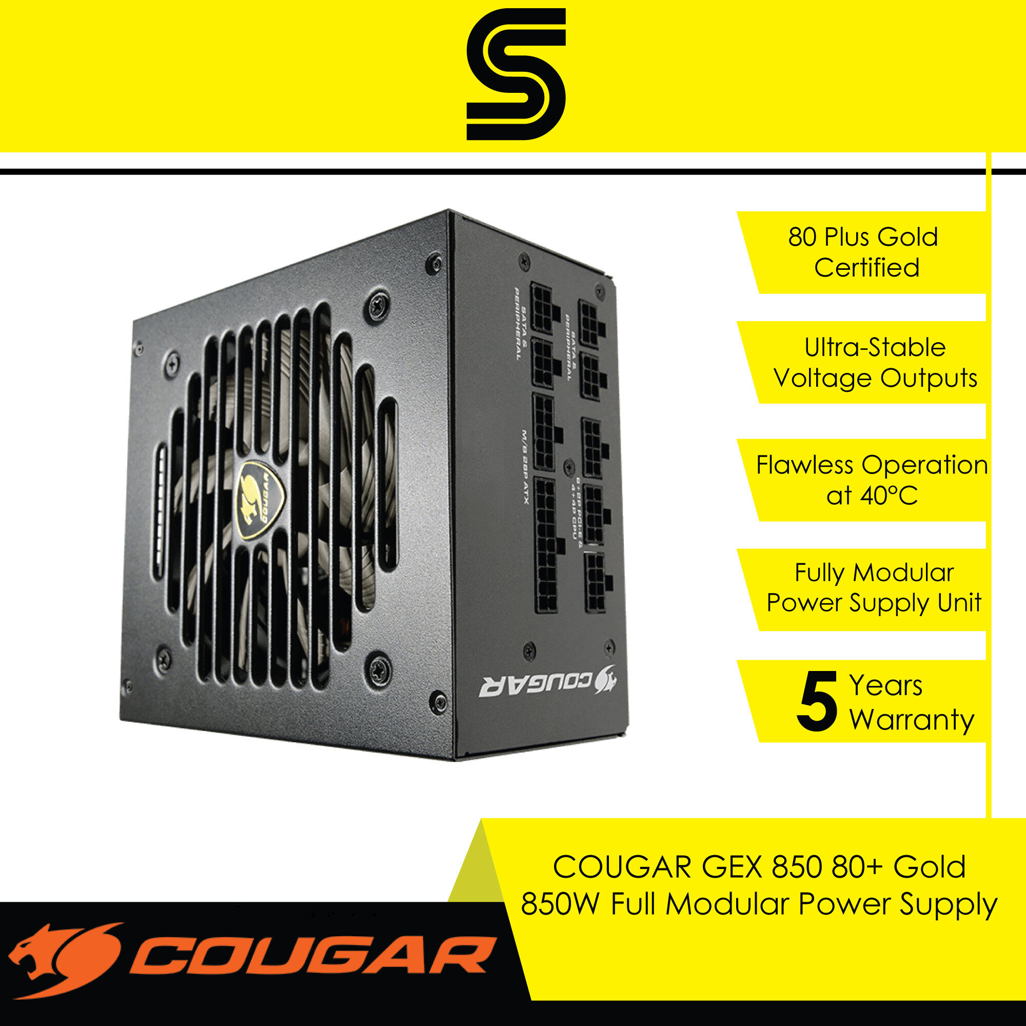 COUGAR GEX 850 80+ Gold 850w Full Modular Power Supply