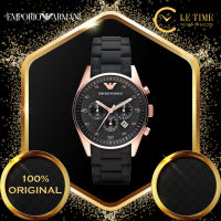 [Authentic] Emporio Armani Tazio Chronograph Black Dial Silicon Women Ladies Watch Jam Tangan Wanita Perempuan AR5906