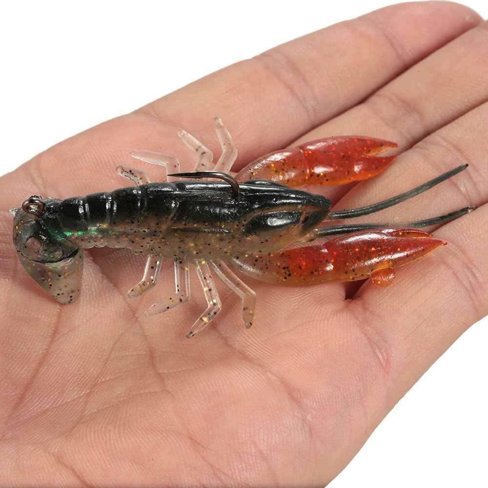 Lixada 8cm / 14g Soft Crawfish Shrimp Lobster Claw Bait Artificial Lure  Bait Swimbait
