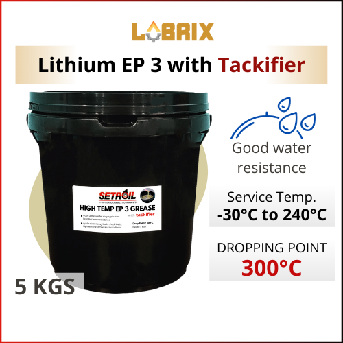 LUBRIX Setroil High Temperature EP 3 Grease with Tackifier Lithium Grease Hi Temp Grease Minyak
