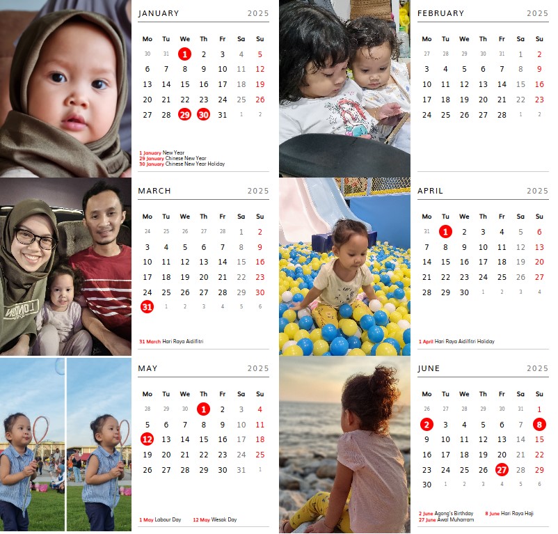 Custom Photo Magnet Calendar 2025 2026 / Malaysia Calendar 2025 2026 - Stationery