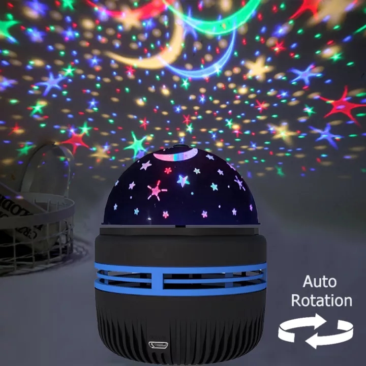 【Galaxy Sky】Romantic Starry Light LED Projector Star Moon Night Lamp Table Bedroom Light Fairy Lights 星空灯 Lampu Hiasan Bilik Tidur Malam 360° Rotation Ambient Decorative Lighting 小夜灯