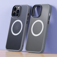 Sanptoch Luxury Magnetic Phone Case For iPhone 12 13 14 15 16 17 Pro Max Compatible With MagSafe & Translucent Matte Back with Soft Silicone Edge Cover For iPhone 17Air 16 Plus Military Grade Shockproof Protection Casing