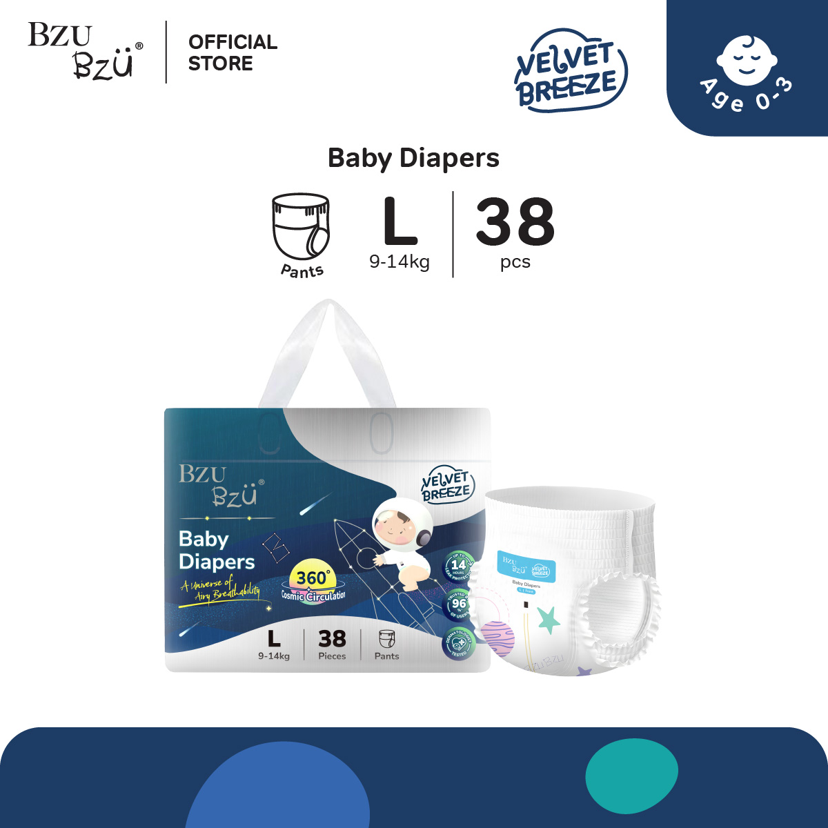 BZU BZU VelvetBreeze Baby Diapers Pants