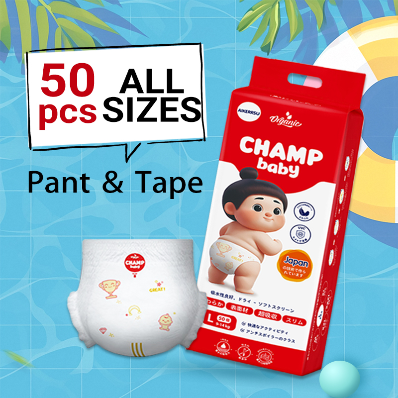 CHAMP Lampin Bayi – Seluar Lampin & Lampin Pakai Buang | Selesa Ringan Bernafas | Saiz M hingga XXXL | Penghantaran Pantas
