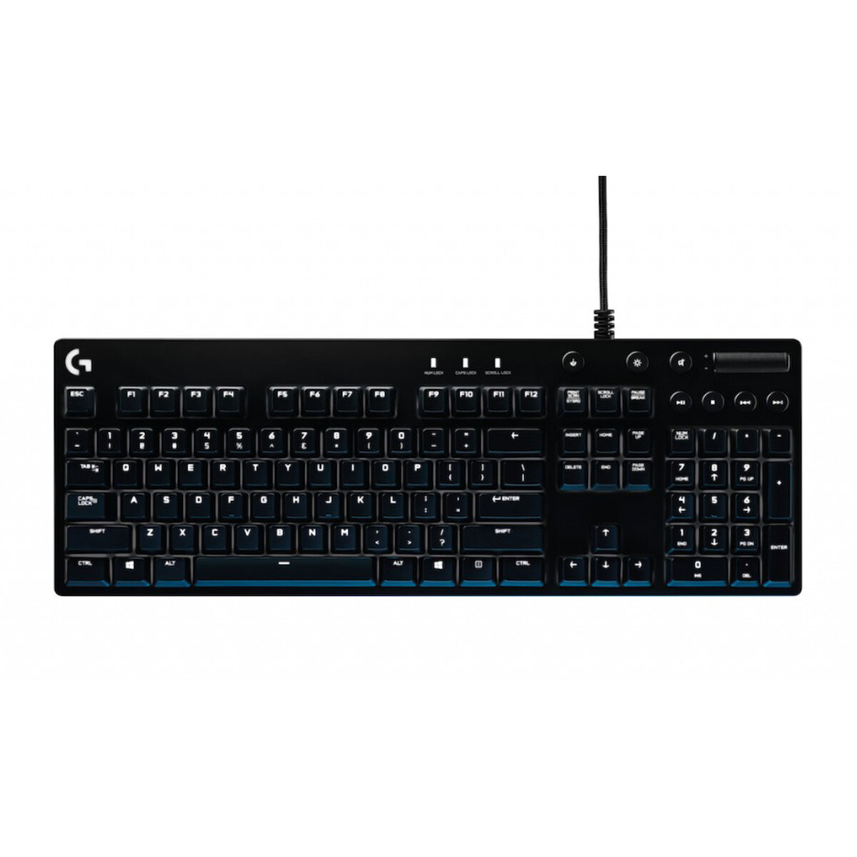 Logitech G610 Orion Blue Mechanical Gaming Keyboard with Cherry MX Blue Switches Media Control Logitech Software Support