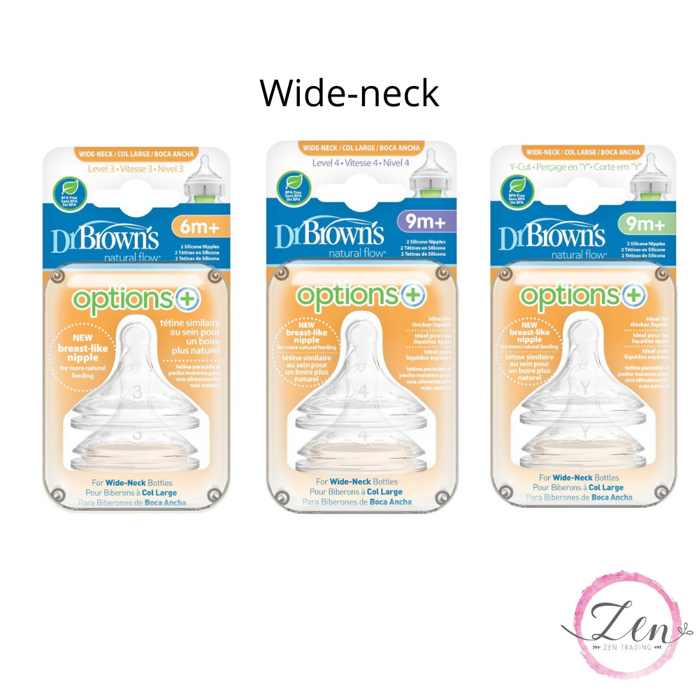 Dr Browns Silicone Nipple Narrow Neck Nipple Wide Neck Nipple Options+Bottle Teat Bottle Nipple Puting Susu Puting Bayi