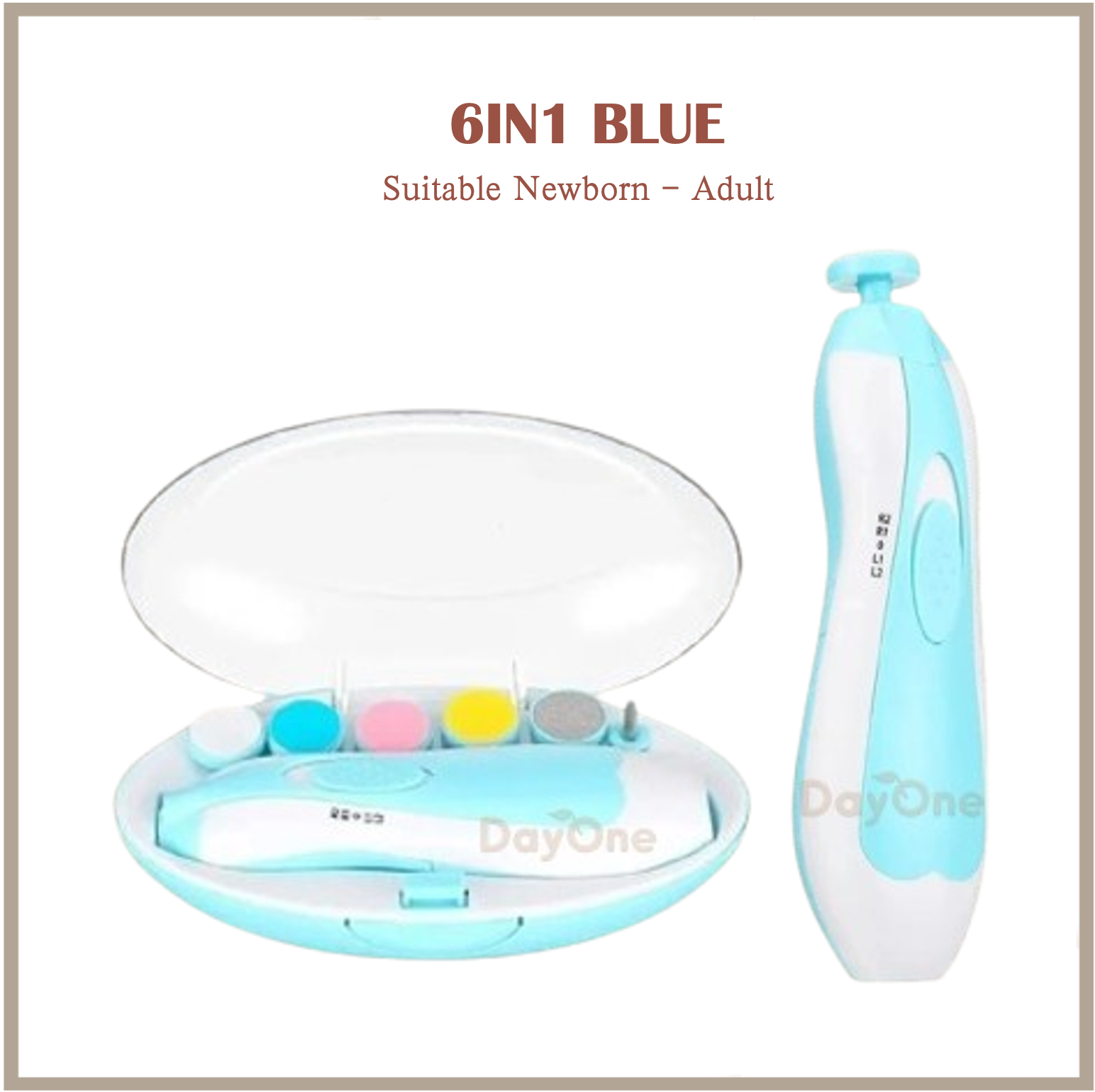 Day One 🍃 Electric Baby Nail Trimmer 6 IN 1 Nail Trimmer Pedicure & Manicure Baby Nail Clipper