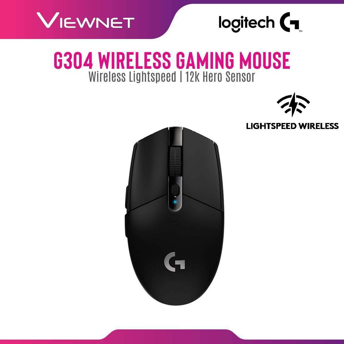 Logitech Wireless Gaming Mouse G304 with Lightspeed Wireless, 12k Hero Sensor, 6 Programmable Buttons, Lightweight, Logitech G-Hub Support (910-005284)