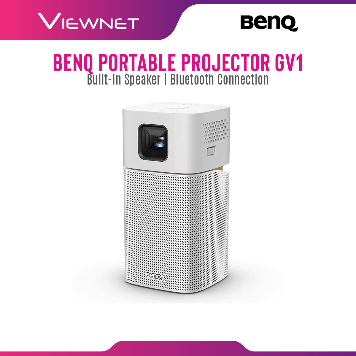BenQ GV1 Portable LED Projector with 200 Lumens, Built-in Speaker, Bluetooth and WiFi Connection Support