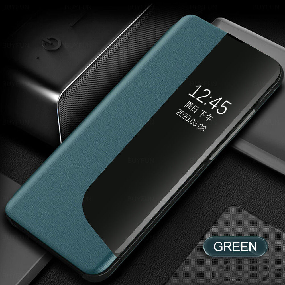 Ốp Gập Cho Cửa Sổ Thông Minh Bằng Da Huawei P40 Pro, Ốp Nam Châm Cho Huawei P20 P30 P40 Pro Lite, Giá Đỡ Dành Cho Mate 20 Pro Lite Nova 7i 3e 4e 6 Se Y7p