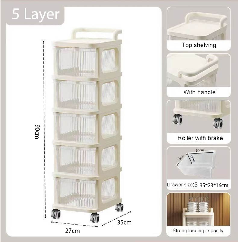 Muji Trolley Rack Drawer Cabinet Stroller Baby Storage Rack Cabinet Removable Floor Baby Toy Storage Rack Rak Snek