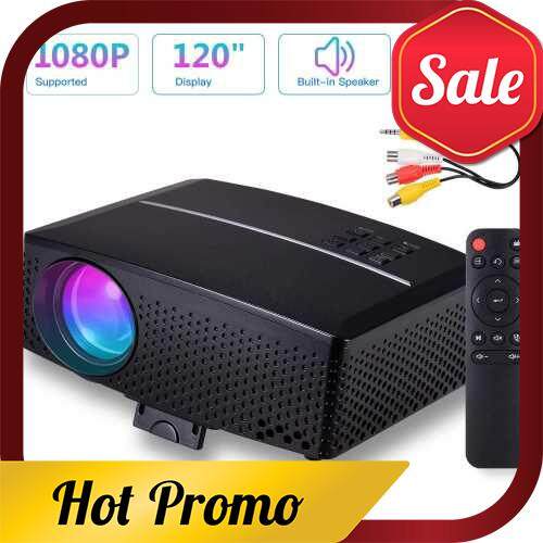 GP80 Mini LED Video Projector 1080P Supported 3500 Lumens 120 Inch Display Built-in Stereo Speaker with AV/USB/HD/VGA Interface Portable Movie Projector for Home Theater Entertainment (Black)