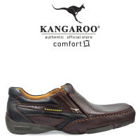 KANGAROO Original Genuine Cow Leather Men Casual Slip On Shoes 9671-A43xA45-Maroon Black