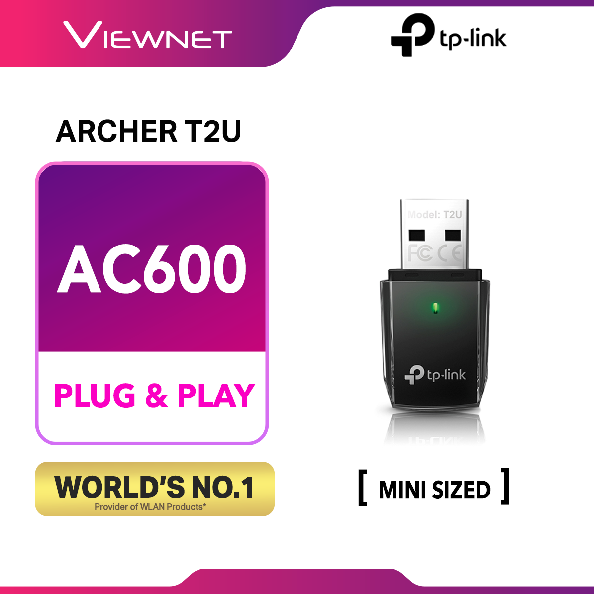 TP Link Archer T2U - AC600 Mini Wireless Dual Band USB WiFi Adapter
