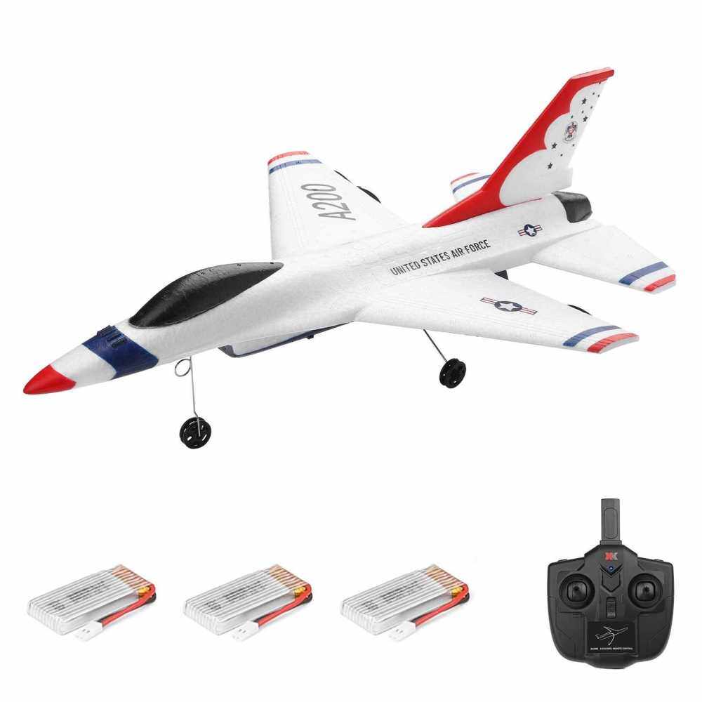 Wltoys XK A200 F-16B RC Airplane 2.4GHz 2CH RC Plane Flight Toys for Kids Boys with 3 Battery (3)