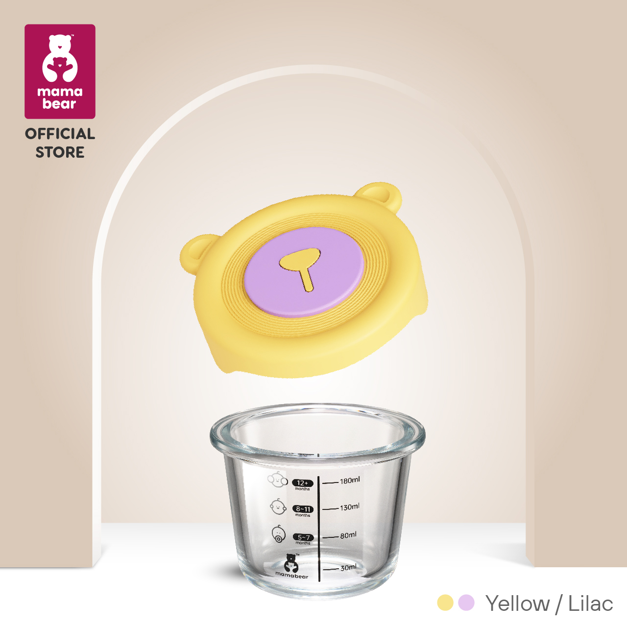 Mamabear Baby Food Glass Storage Container BPA FREE Jars Portable Extra Thick Glass Steam with Lid
