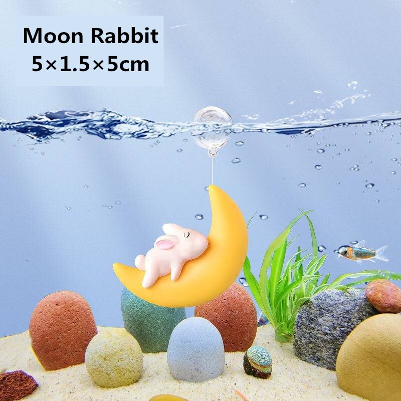 Cute Aquarium Floating Decoration Diver Magic Fairy Moon Animal Figure Underwater Ornament Landscape Fish Tank Accessories - 6